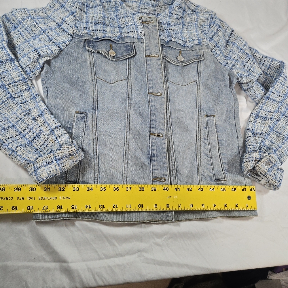 VENUS Blue Denim and Tweed Jacket Vintage Feminine Festival - Picture 6 of 13